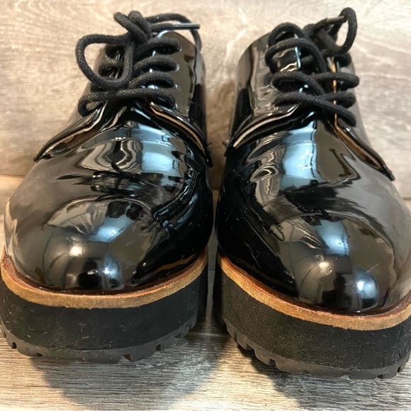 ALDO Louirede Black Women Oxford Shoes Lace-Up  1.25 Platform Wedge Heel - Picture 11 of 13